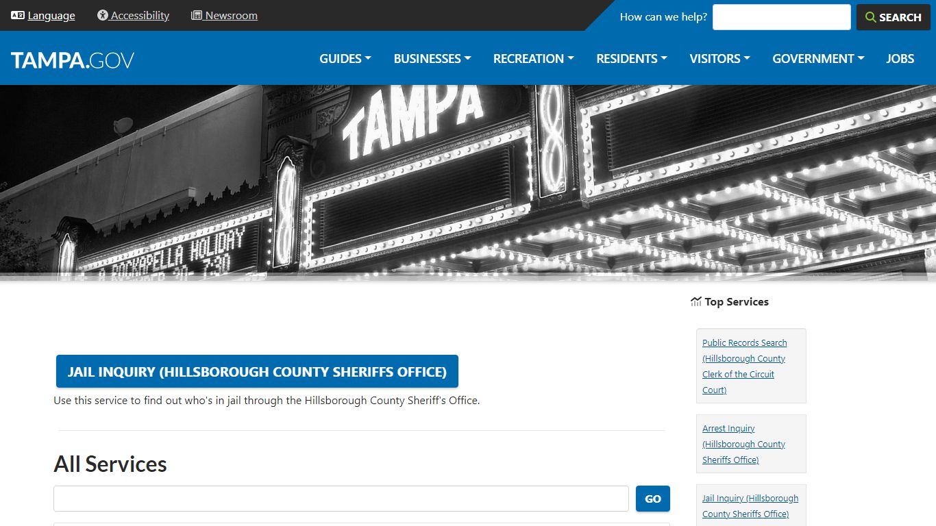 Jail Inquiry (Hillsborough County Sheriffs Office) | City of Tampa